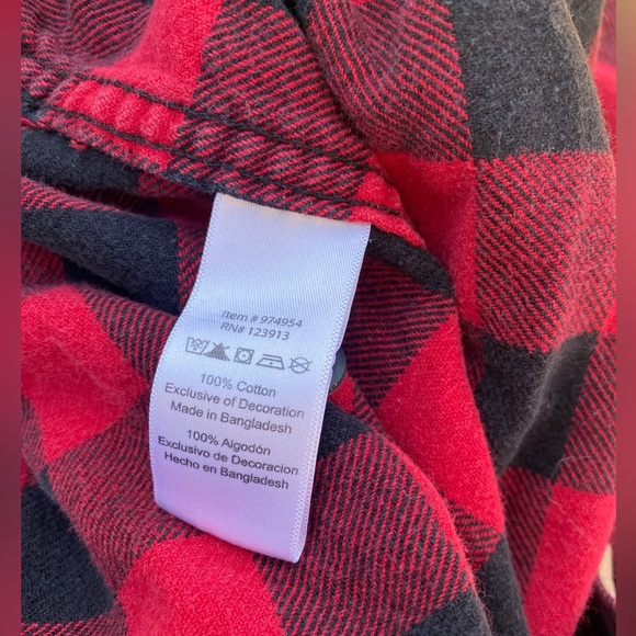 Jachs Classic Red Black Plaid Casual Button Down Shirt Heavy Weight Flannel XL - Picture 5 of 6